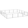 Dog Kennel Silver 172.2 ft¬≤ Steel